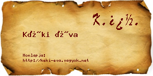 Kéki Éva névjegykártya